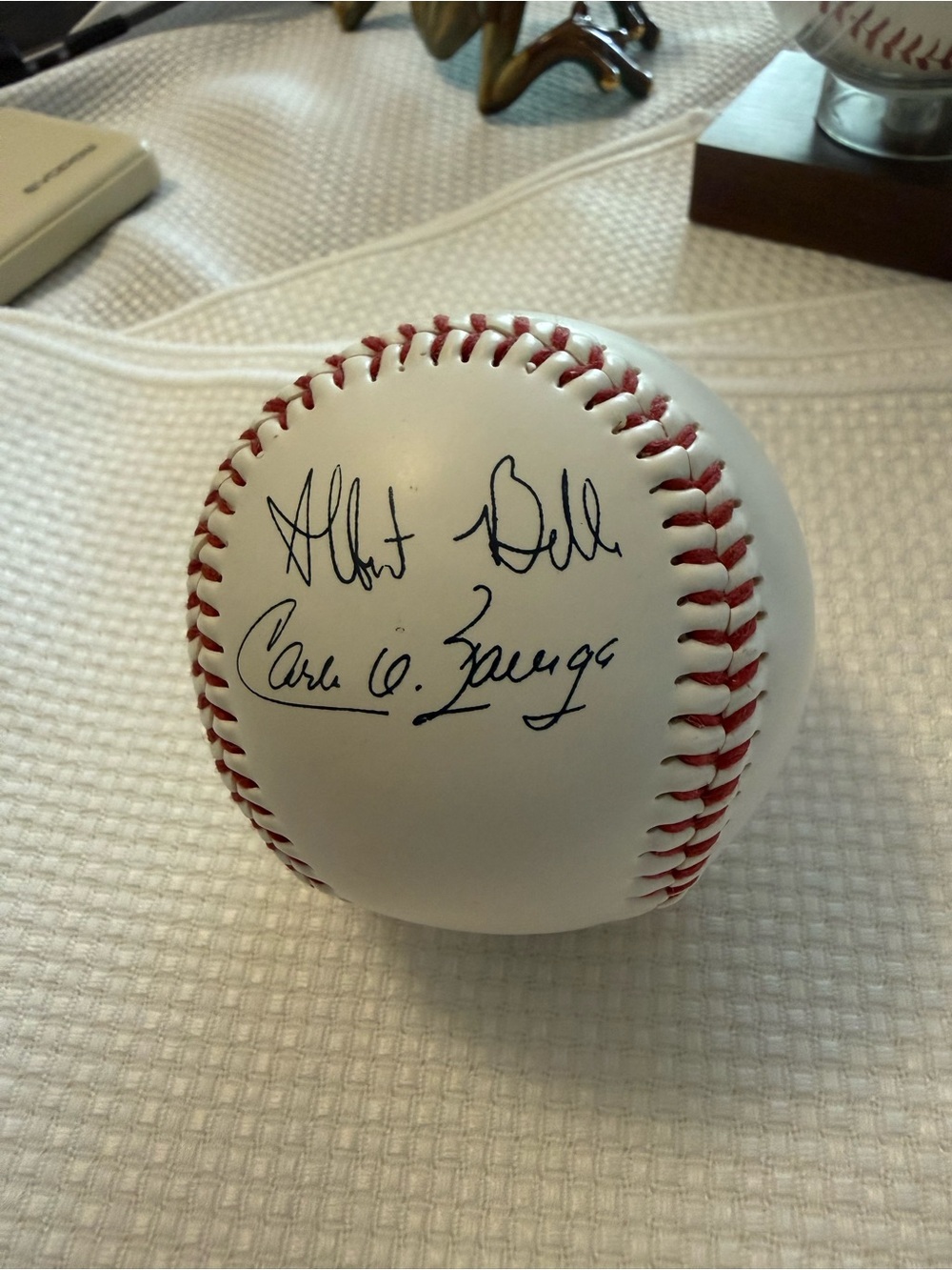 Cleveland Indians Autographed Baseball with Red Stitching